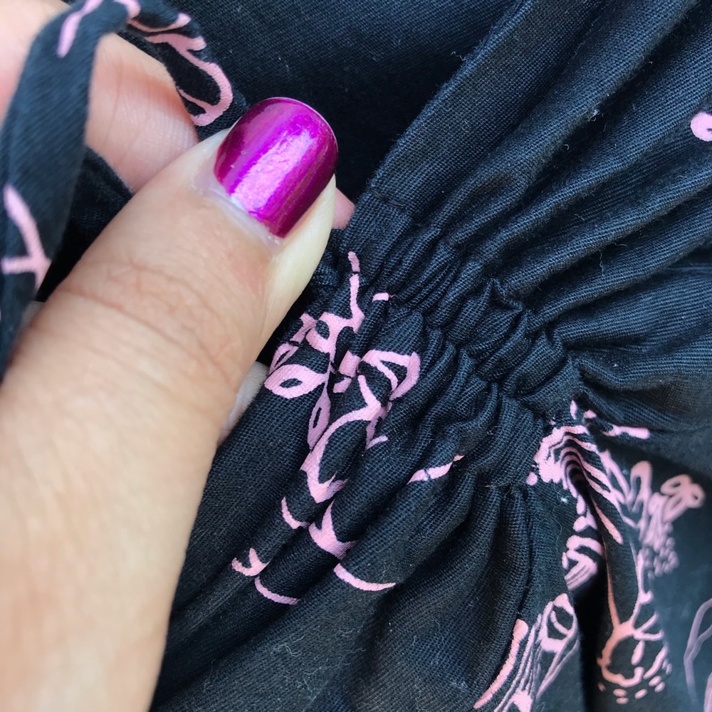 Papaya | Black A-Line Skirt with Flower Pattern - Picture 4 of 7